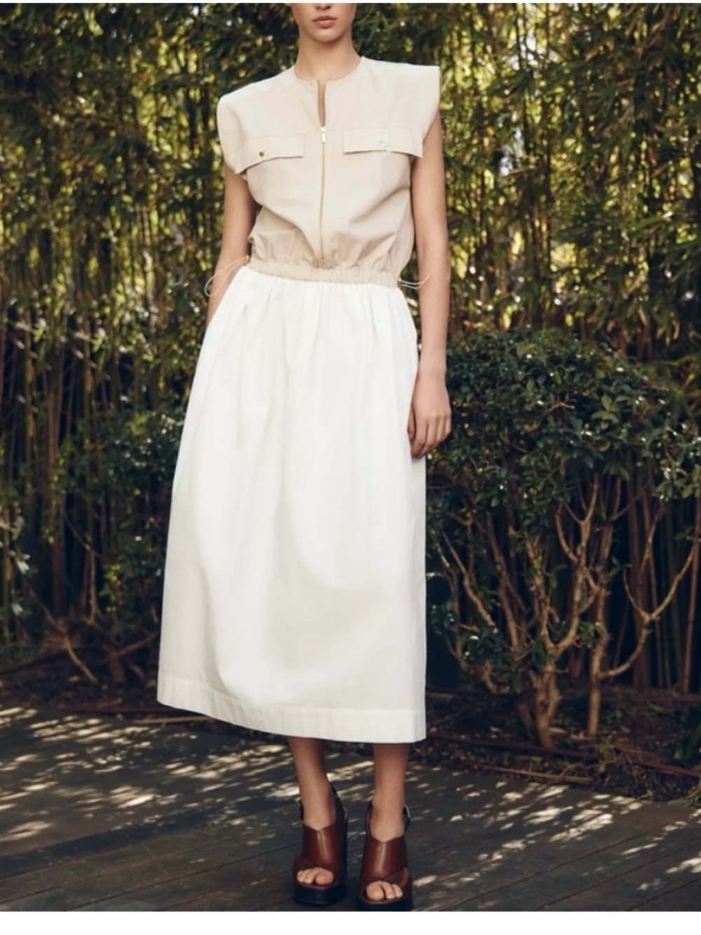 Zara | combination poplin dress